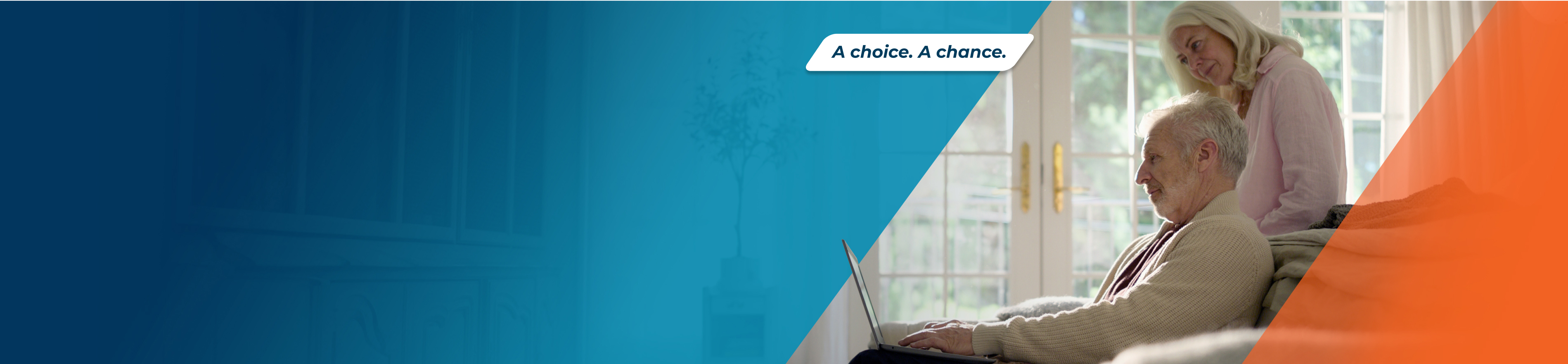 Potential OPDIVO® (nivolumab) user viewing treatment options for NSCLC with his wife.