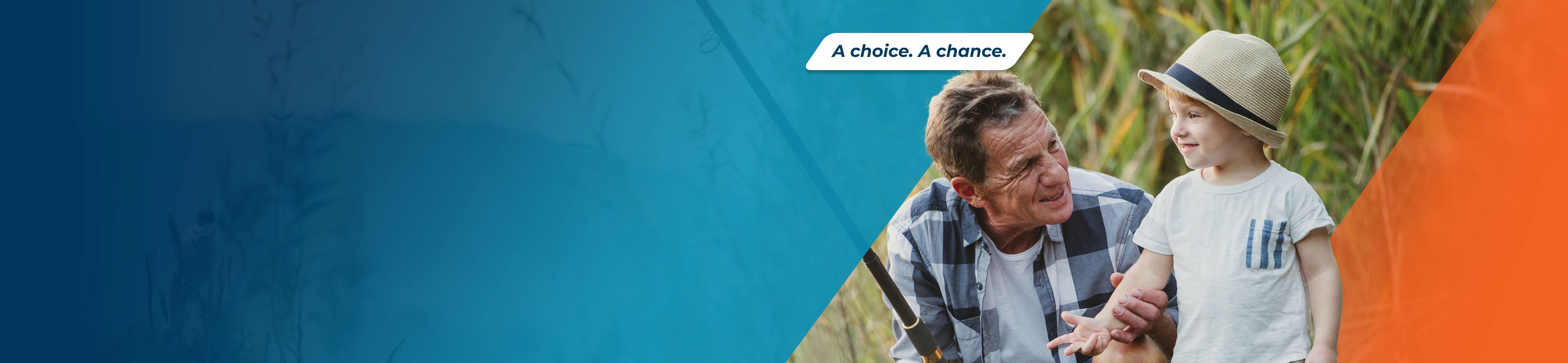 Potential OPDIVO® (nivolumab) user fishing with his grandson.
