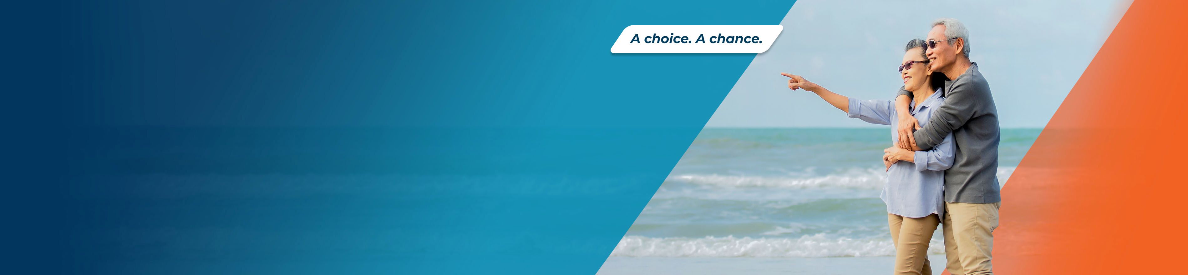 Potential OPDIVO® user smiling & embracing his wife on the beach.