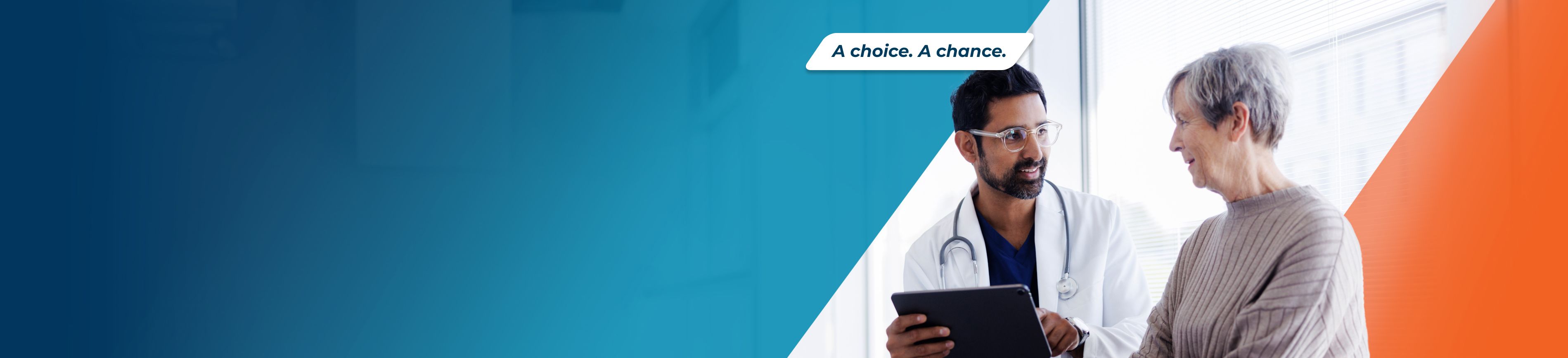 A doctor informing a woman about getting an infusion with OPDIVO® (nivolumab).