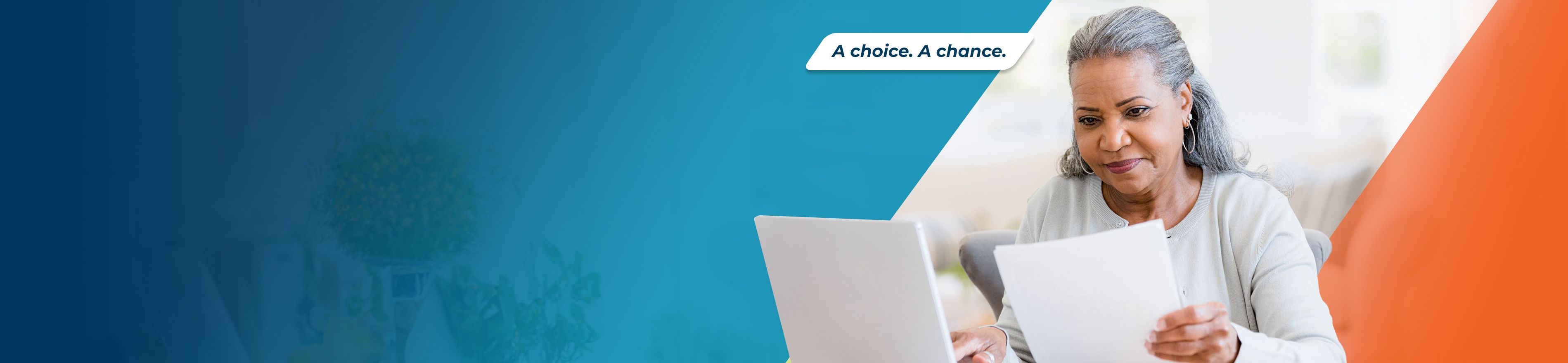 Woman looking at patient resources such as the OPDIVO® with You support program, side effect tracker and more.